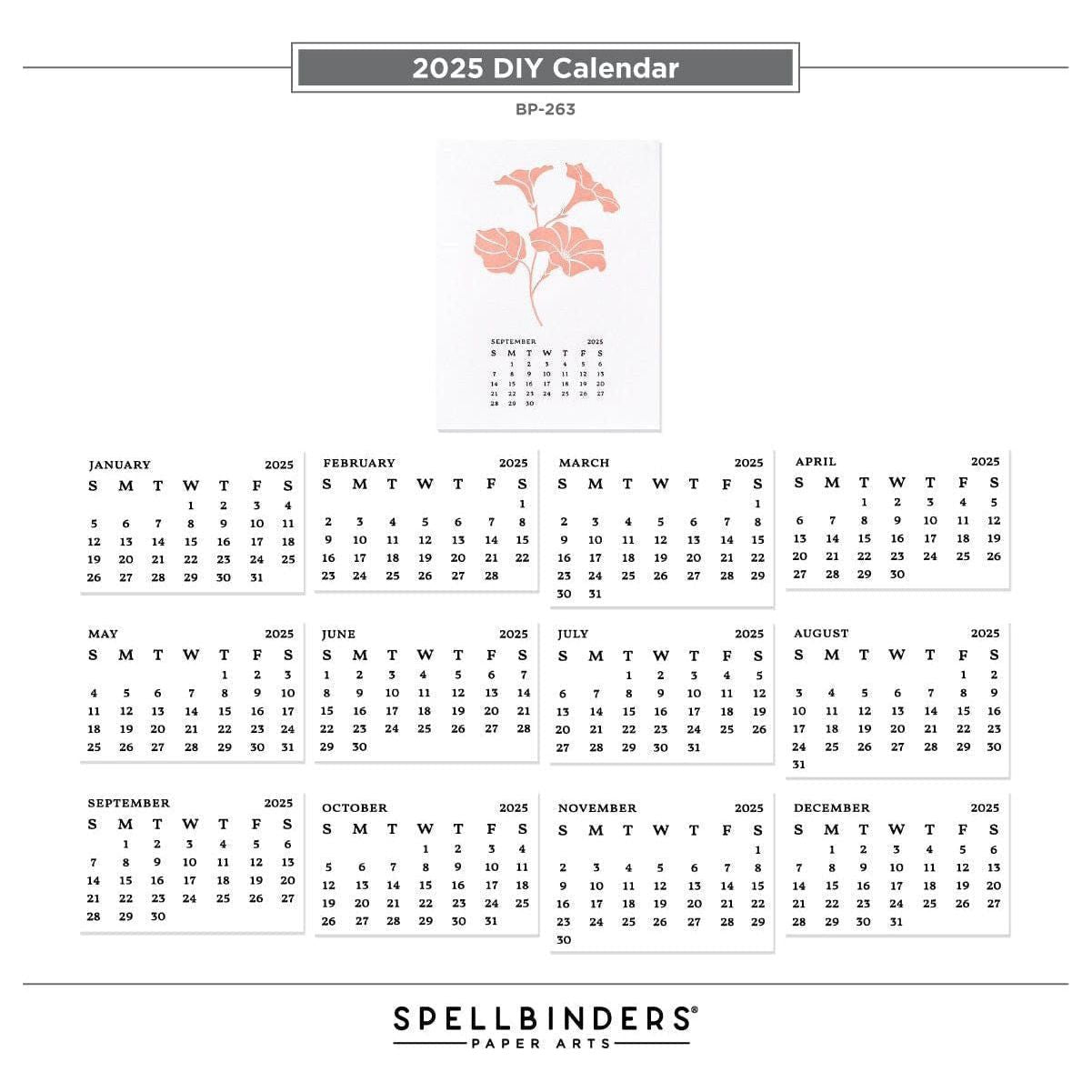 2025 DIY Calendar Press Plates from the Florals Through the Year Collection