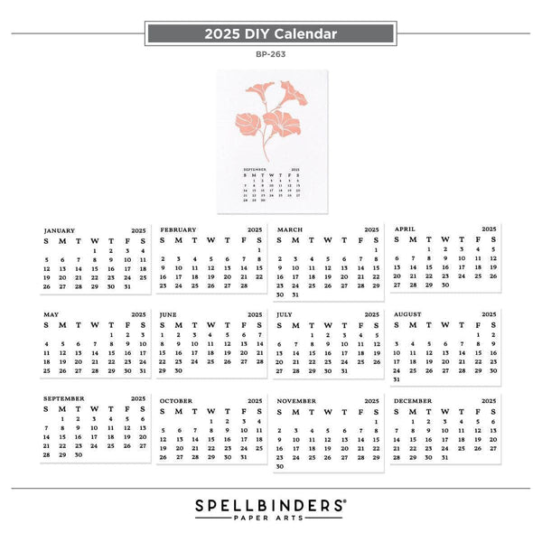 2025 DIY Calendar Press Plates from the Florals Through the Year Collection