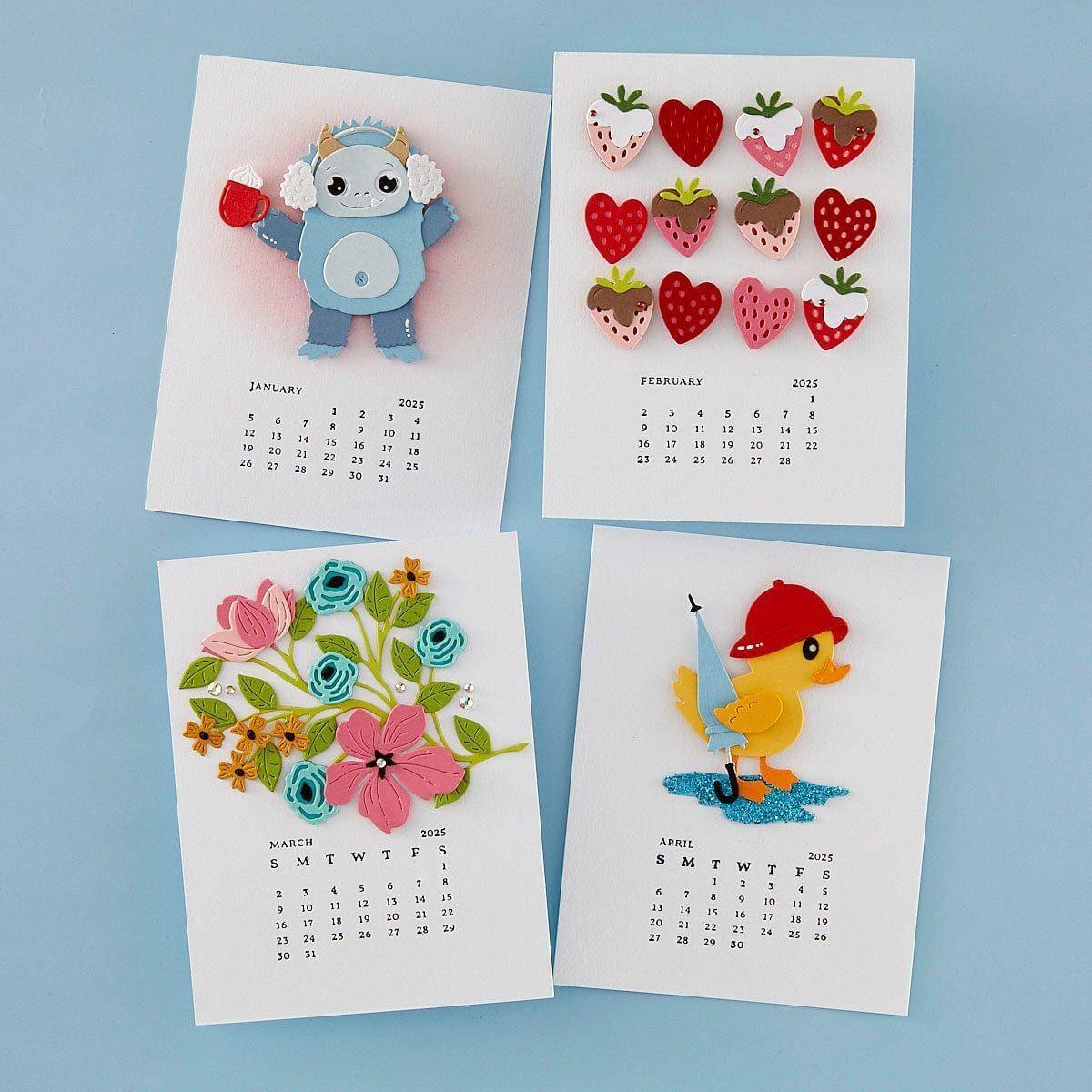 2025 DIY Calendar Press Plates from the Florals Through the Year Collection