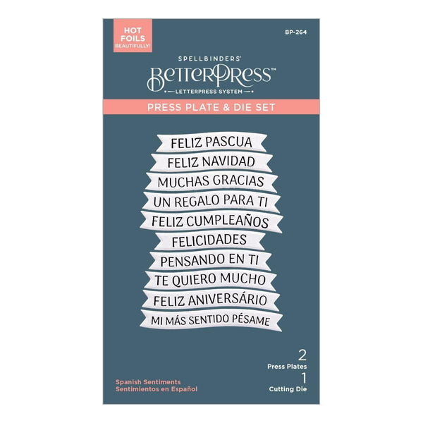 Spanish Sentiments BetterPress Plate & Die Set