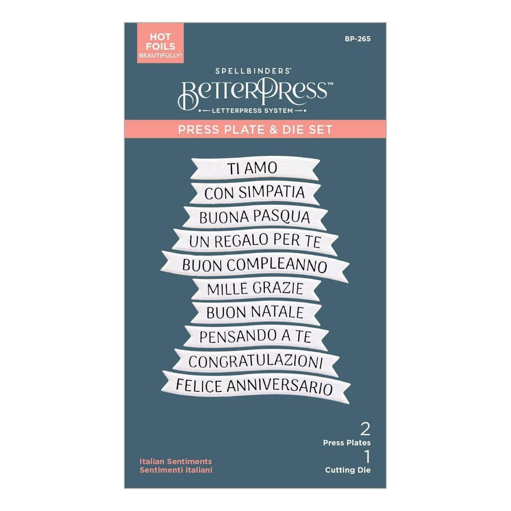 Italian Sentiments BetterPress Plate & Die Set