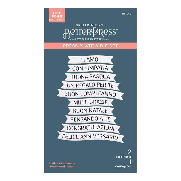Italian Sentiments BetterPress Plate & Die Set