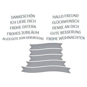 German Sentiments BetterPress Plate & Die Set