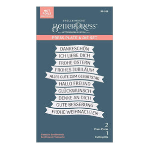 German Sentiments BetterPress Plate & Die Set