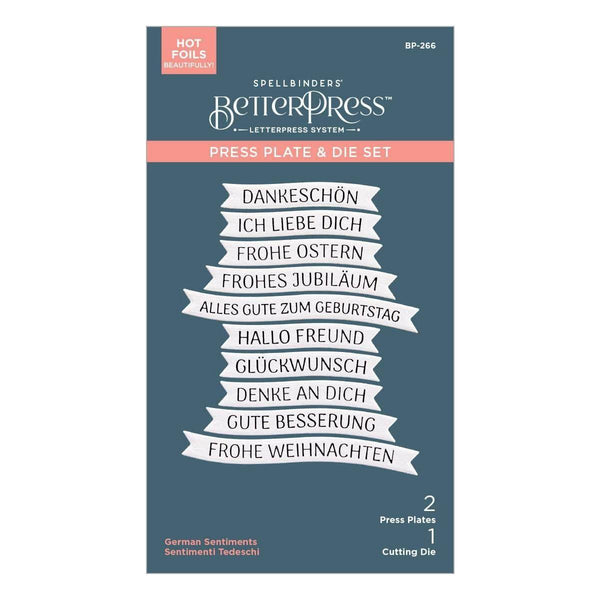 German Sentiments BetterPress Plate & Die Set