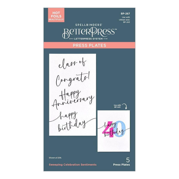 Sweeping Celebration Sentiments Press Plates