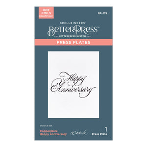 Copperplate Happy Anniversary BetterPress Plate by Paul Antonio