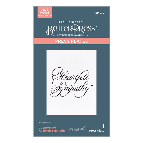 Copperplate Heartfelt Sympathy BetterPress Plate by Paul Antonio