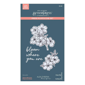 Cherry Blossoms BetterPress Plate & Die Set by Alex Syberia Designs