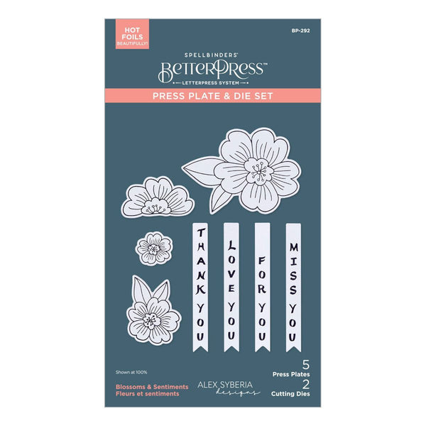 Blossoms & Sentiments BetterPress Plate & Die Set by Alex Syberia Designs