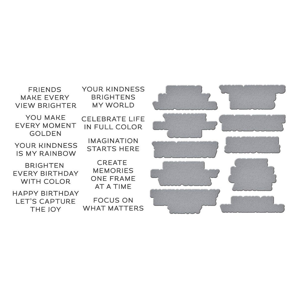 Reel Color Sentiments BetterPress Plate & Die Set from the Take Note Collection