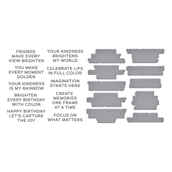 Reel Color Sentiments BetterPress Plate & Die Set from the Take Note Collection