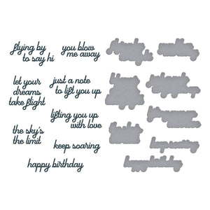 Soaring Sentiments Press Plate & Die Set from the Sky's the Limit Collection by Simon Hurley