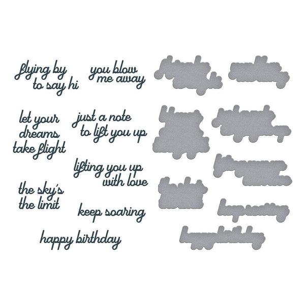 Soaring Sentiments Press Plate & Die Set from the Sky's the Limit Collection by Simon Hurley