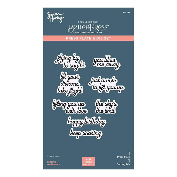 Soaring Sentiments Press Plate & Die Set from the Sky's the Limit Collection by Simon Hurley