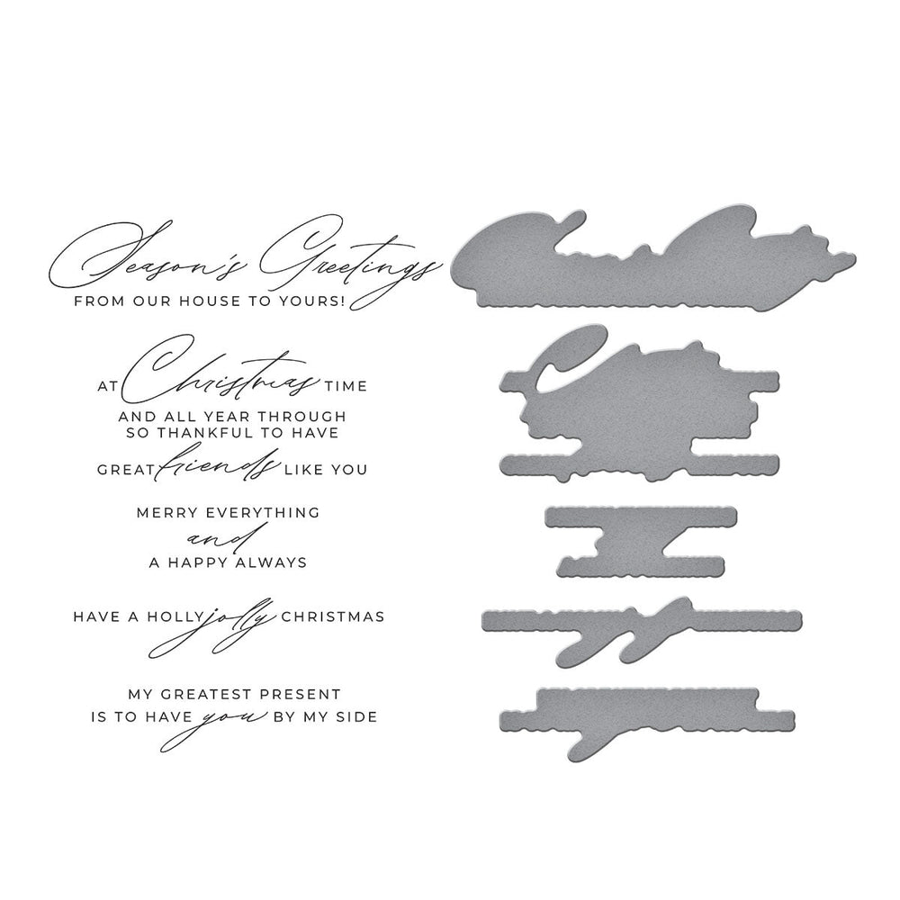 Christmas Cheer Sentiments BetterPress Plate & Die Set by Yana Smakula