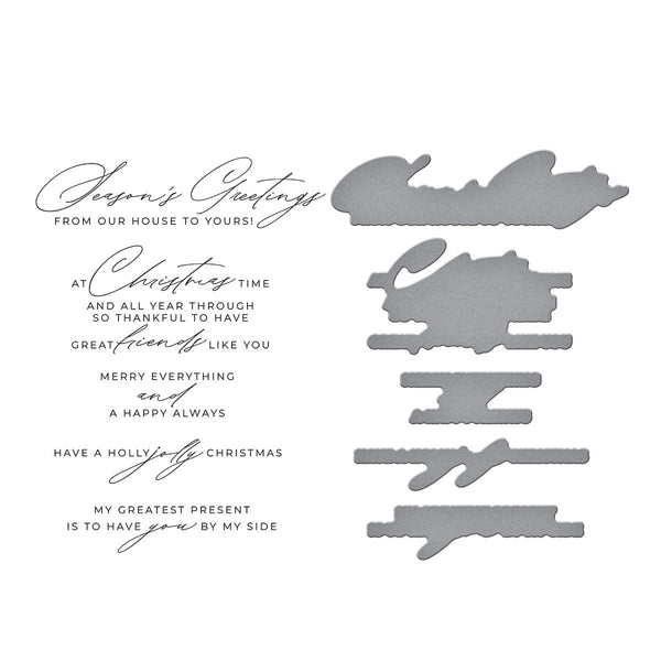 Christmas Cheer Sentiments BetterPress Plate & Die Set by Yana Smakula