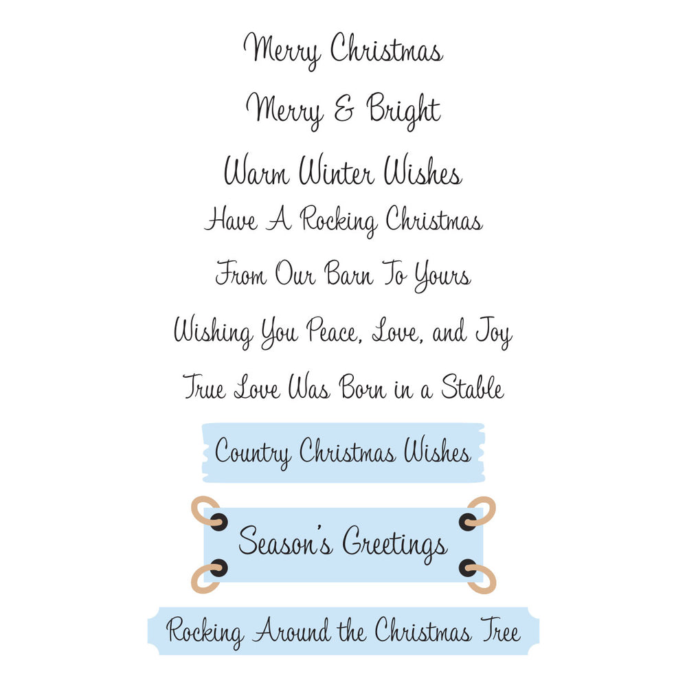 Country Christmas Banner & Sentiments Press + Foil Plate & Die Set by Annie Williams