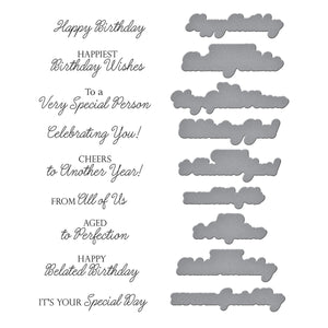 Birthday Wishes Sentiments BetterPress Plate & Die Set by Suzanne Hue