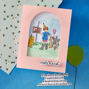 A Very Happy Birthday Sentiments Press Plate & Die Set