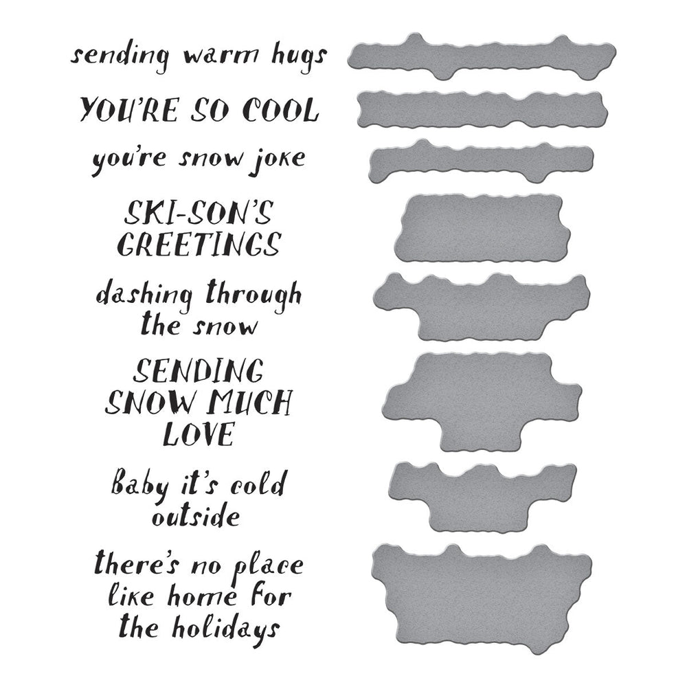 Ski-son's Greetings Sentiments BetterPress Plate & Die Set by Simon Hurley