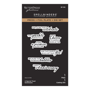 A Special Toast Sentiments Press + Foil Plate & Die Set