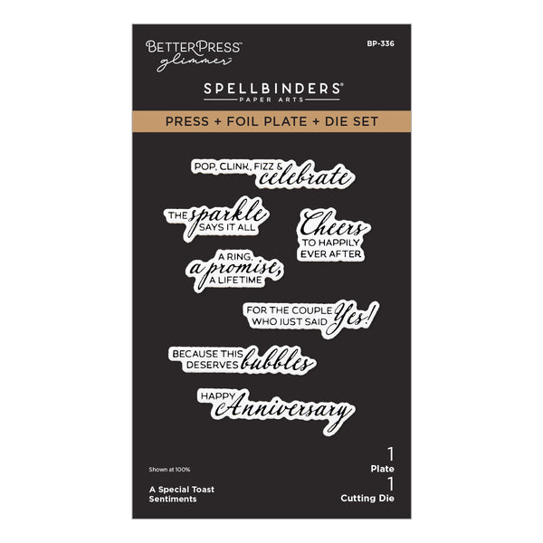 A Special Toast Sentiments Press + Foil Plate & Die Set
