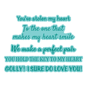 Classic Mouse Love Sentiments Press + Foil Plate & Die Set