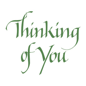 Upright Italic Thinking of You Press + Foil Plate by Paul Antonio
