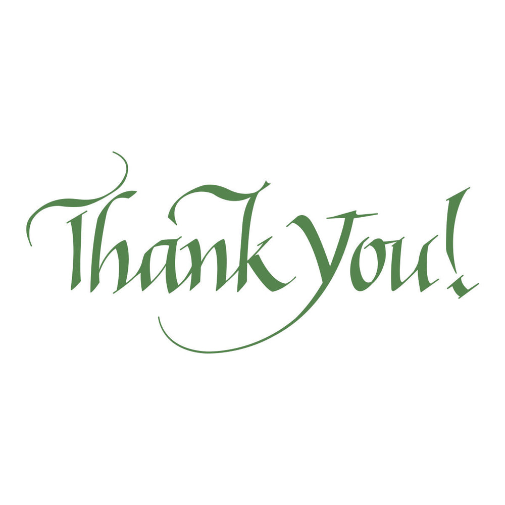 Upright Italic Thank You! Press + Foil Plate by Paul Antonio