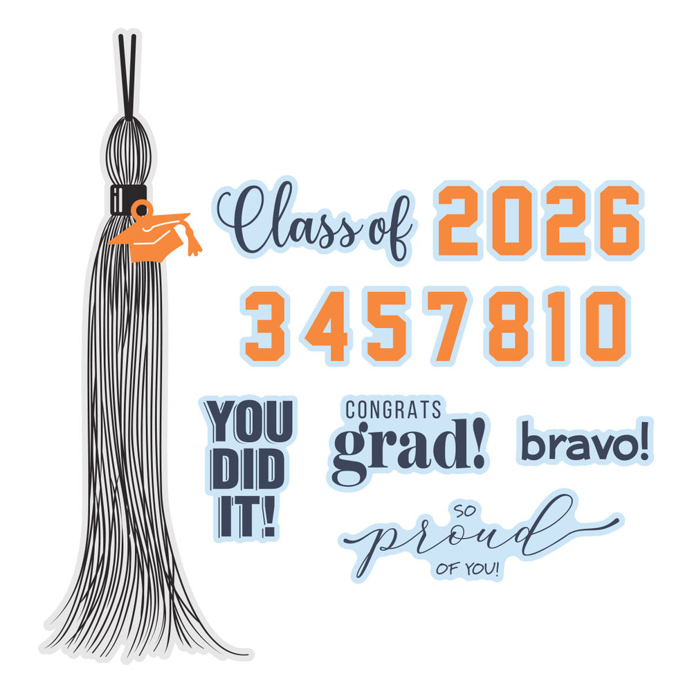 Classic Mouse Graduation Sentiments Press + Foil Plate & Die Set