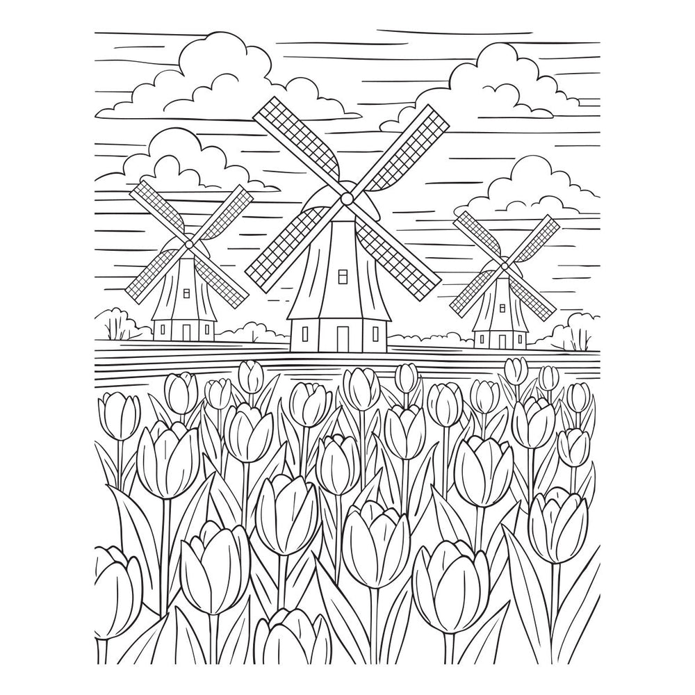 Windmills and Tulips Press + Foil Plate by Yana Smakula