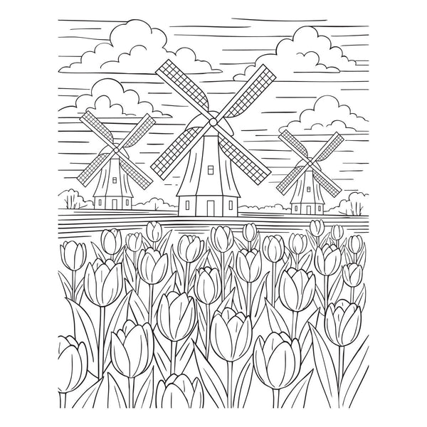 Windmills and Tulips Press + Foil Plate by Yana Smakula