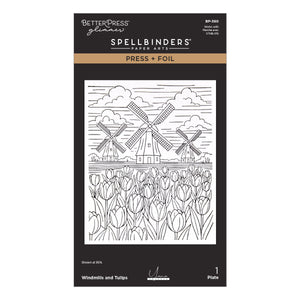 Windmills and Tulips Press + Foil Plate by Yana Smakula