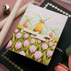 Windmills and Tulips Press + Foil Plate by Yana Smakula