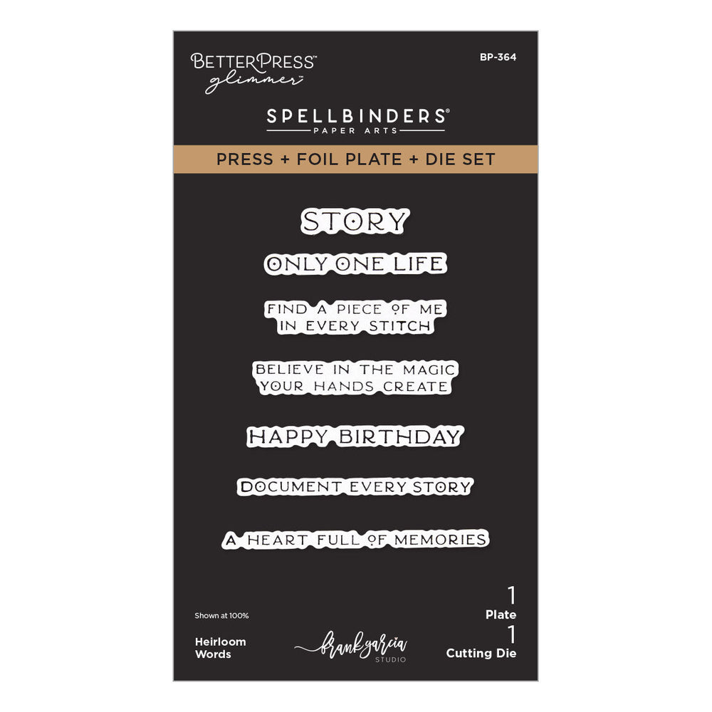 Heirloom Words Press + Foil Plate & Die Set by Frank Garcia