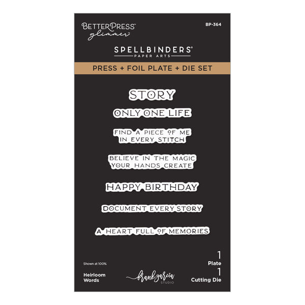 Heirloom Words Press + Foil Plate & Die Set by Frank Garcia