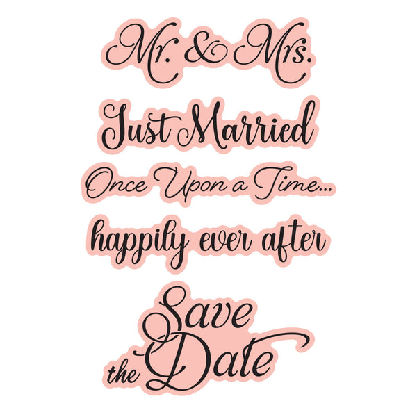 Classic Mouse Wedding Sentiments Press + Foil Plate & Die Set
