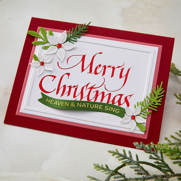 Upright Italic Merry Christmas Press + Foil Plate by Paul Antonio
