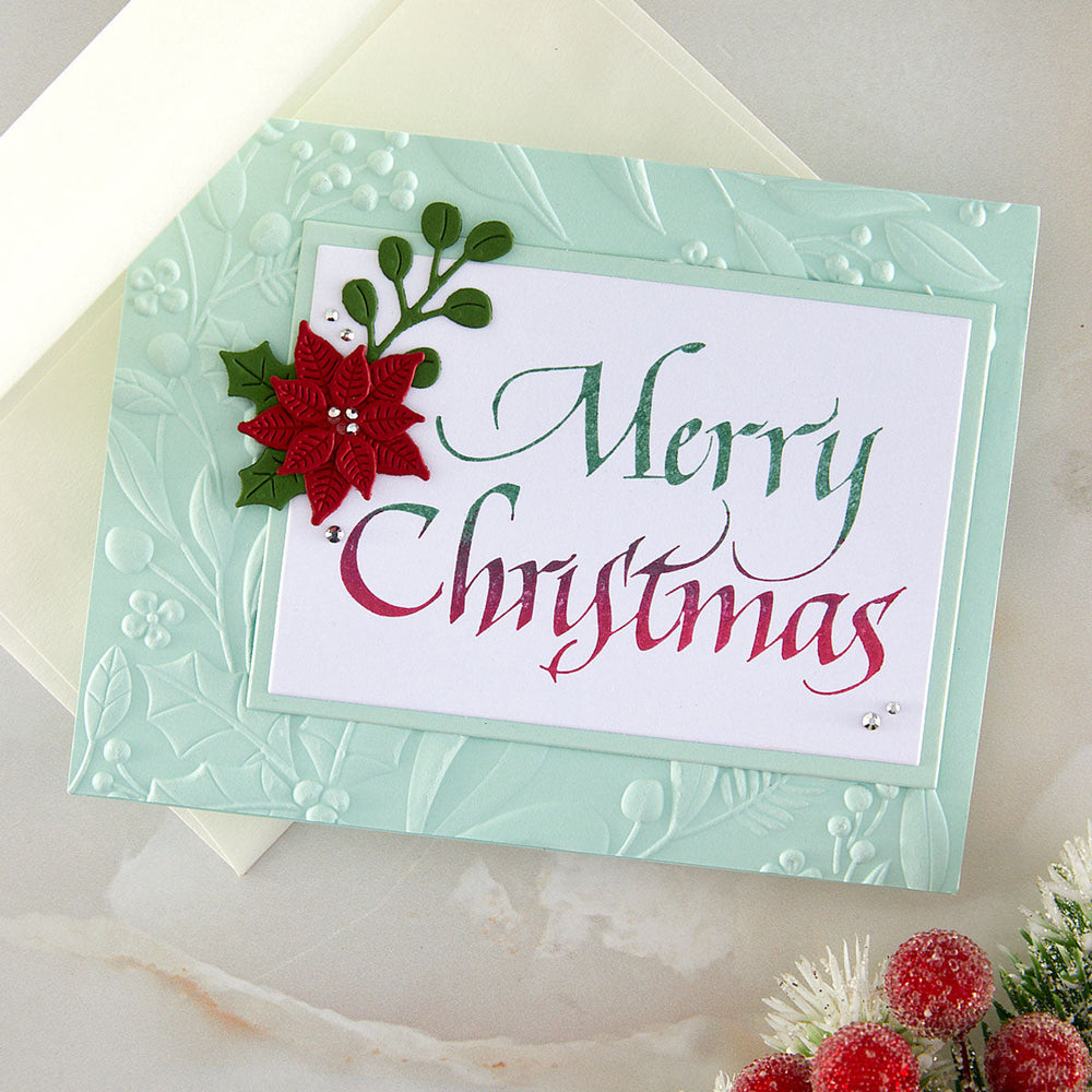 Upright Italic Merry Christmas Press + Foil Plate by Paul Antonio