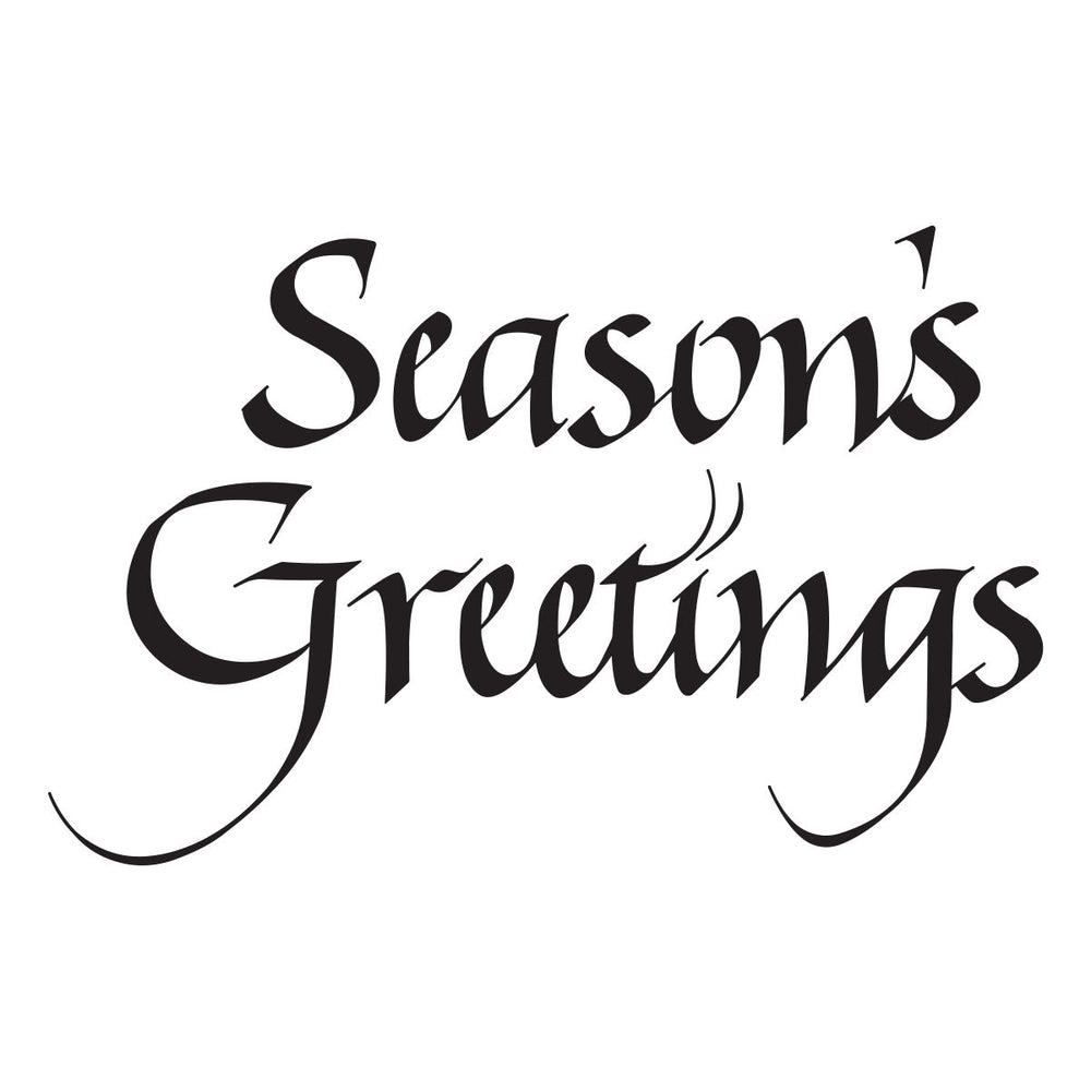 Upright Italic Season's Greetings Press + Foil Plate by Paul Antonio