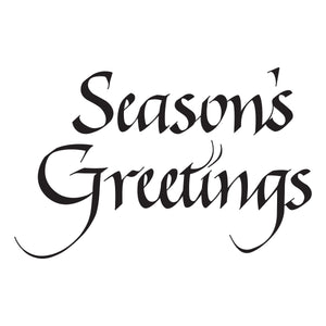 Upright Italic Season's Greetings Press + Foil Plate by Paul Antonio