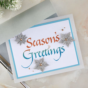 Upright Italic Season's Greetings Press + Foil Plate by Paul Antonio