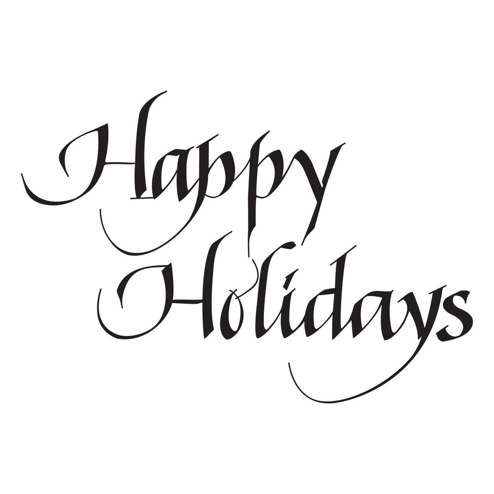 Upright Italic Happy Holidays Press + Foil Plate by Paul Antonio