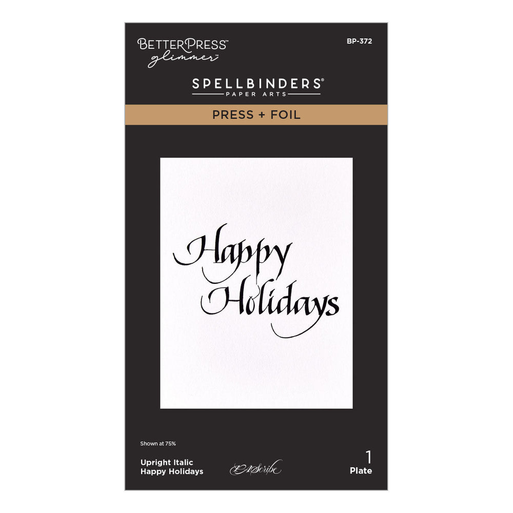 Upright Italic Holiday Sentiments Press + Foil Bundle by Paul Antonio
