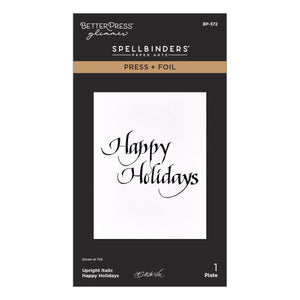Upright Italic Happy Holidays Press + Foil Plate by Paul Antonio