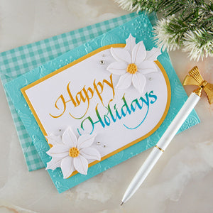 Upright Italic Happy Holidays Press + Foil Plate by Paul Antonio