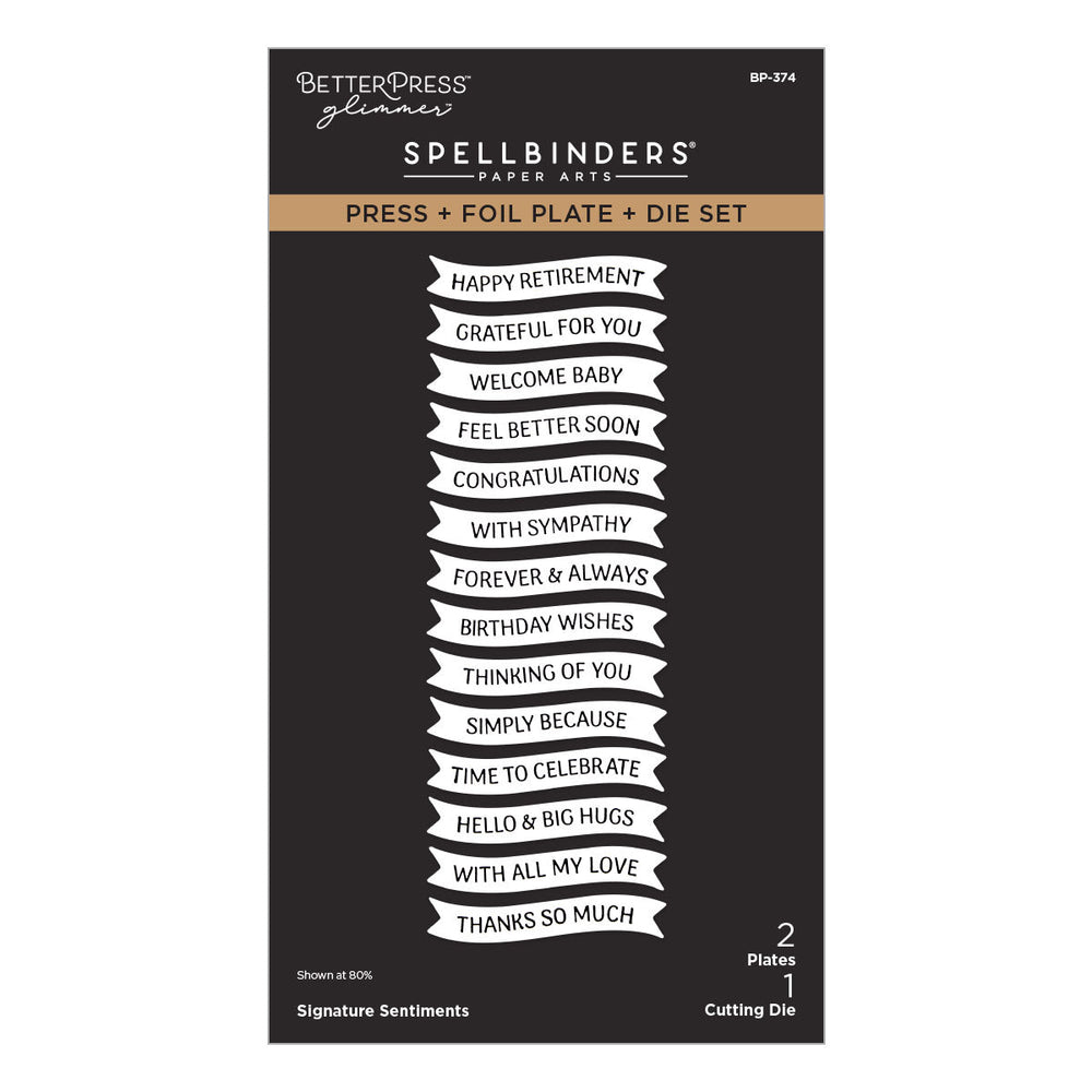 Signature Sentiments Press + Foil Plate & Die Set