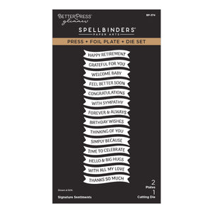 Signature Sentiments Press + Foil Plate & Die Set