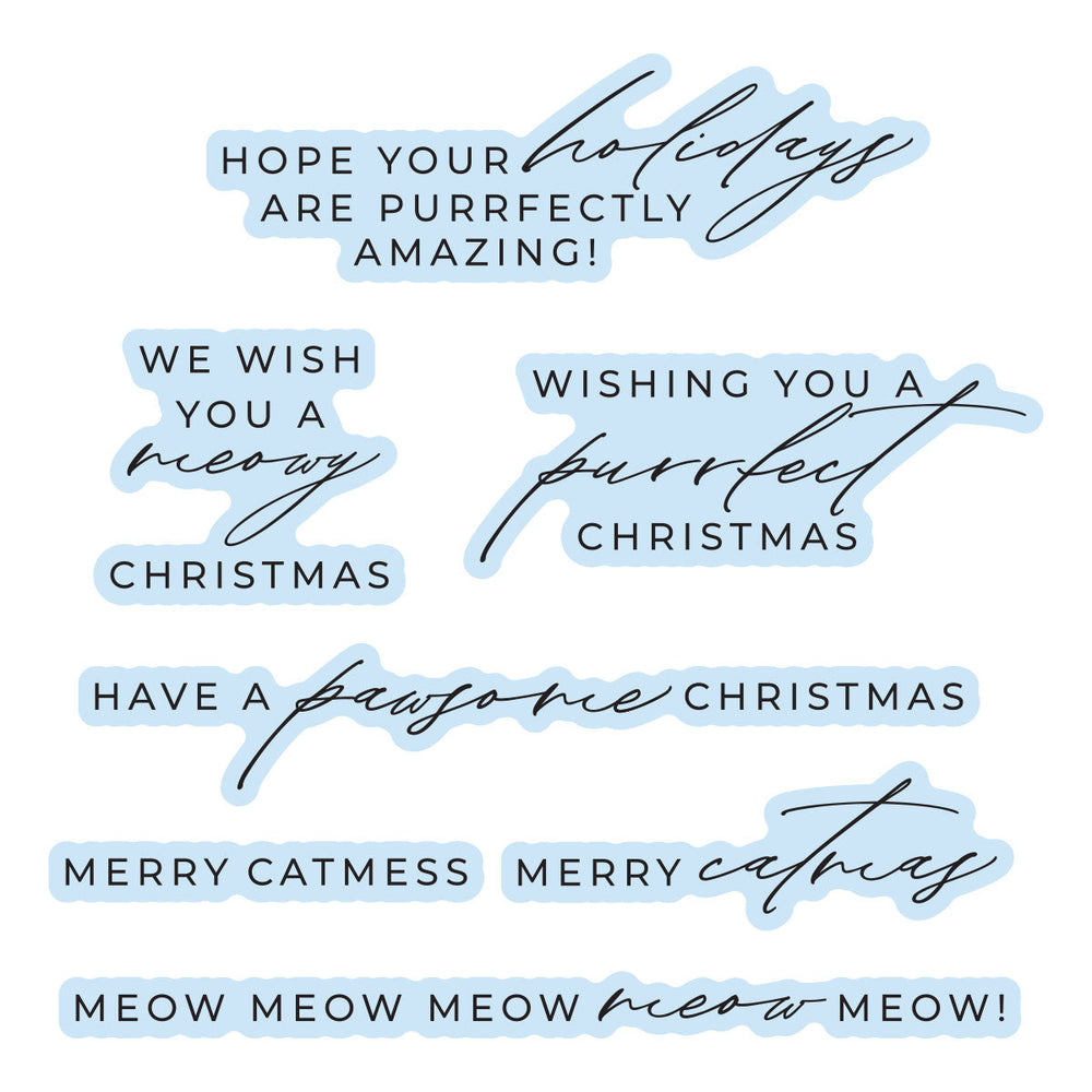 Meowy Christmas Sentiments Press + Foil Plates & Die Set by Yana Smakula